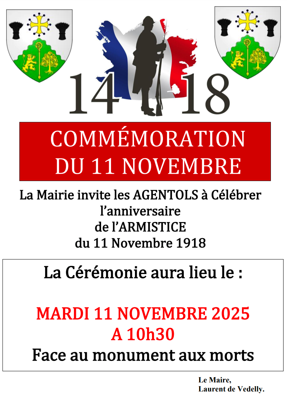 Lire la suite à propos de l’article Commémoration du 11 novembre 2025